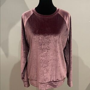 Velvet Long Sleeve Top - Purple